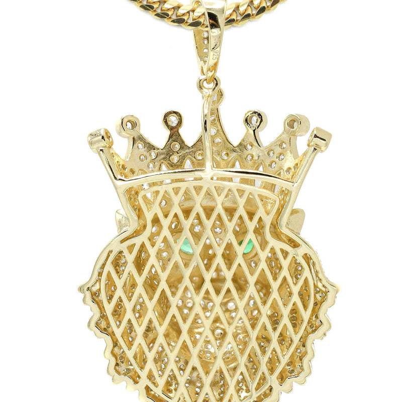 Silver Necklace - Gold King Lion Necklace | 43.1 Grams