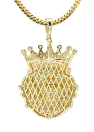 Silver Necklace - Gold King Lion Necklace | 43.1 Grams