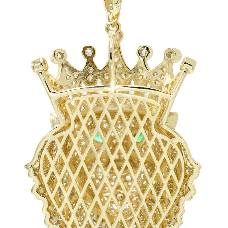 Silver Pendant - Gold King Lion Pendant | Appx 19.4 Grams