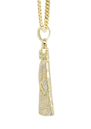 Silver Necklace - Gold Santa Muerte Necklace | 39.2 Grams