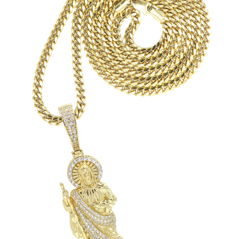 Silver Necklace - Gold St. Jude Necklace | 37.5 Grams