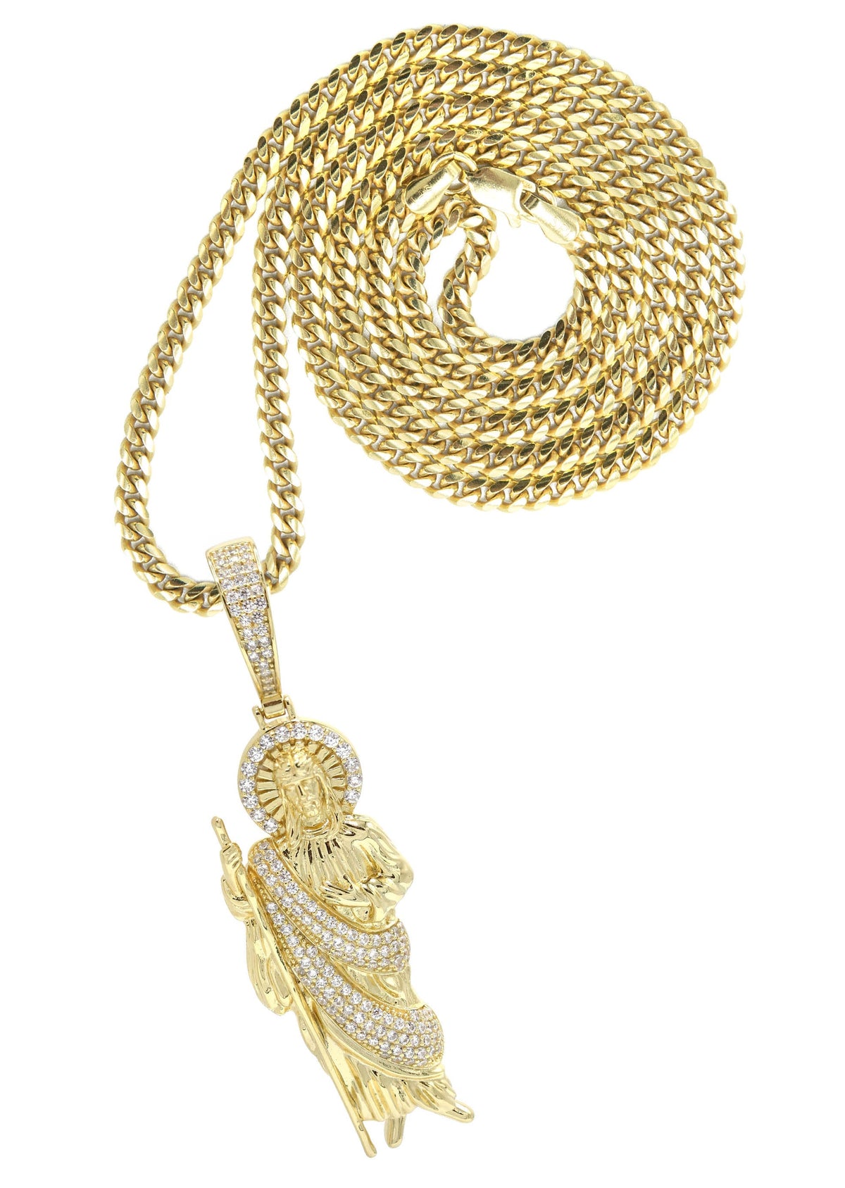 Silver Necklace - Gold St. Jude Necklace | 37.5 Grams
