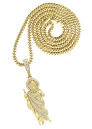 Silver Necklace - Gold St. Jude Necklace | 37.5 Grams