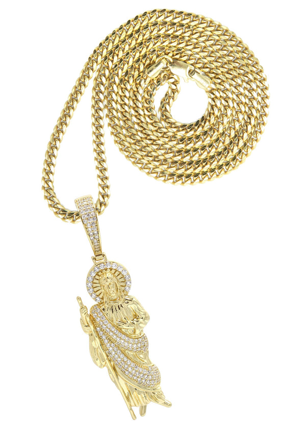 Silver Necklace - Gold St. Jude Necklace | 37.5 Grams