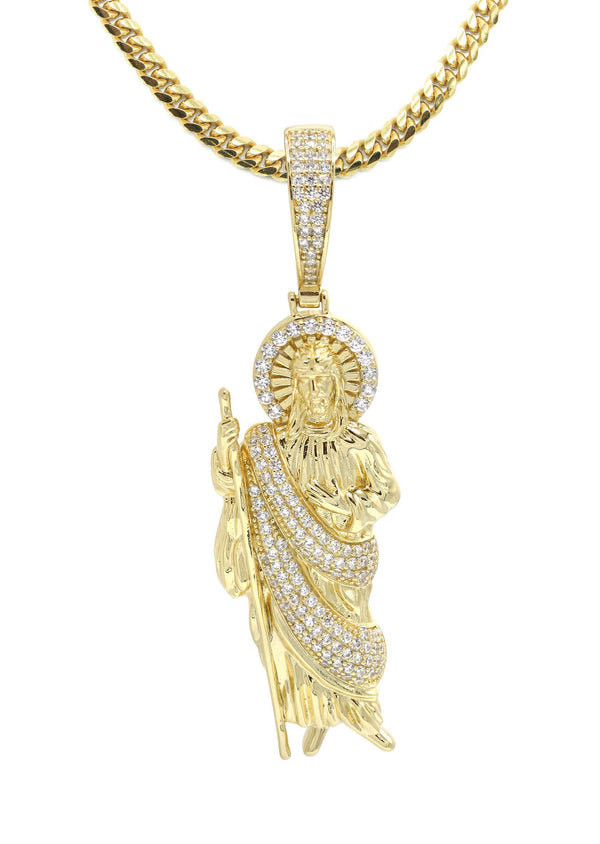 Silver Necklace - Gold St. Jude Necklace | 37.5 Grams