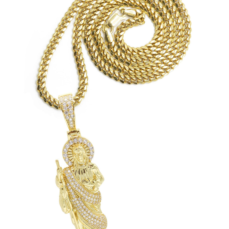 Silver Necklace - Gold St. Jude Necklace | 20.9 Grams