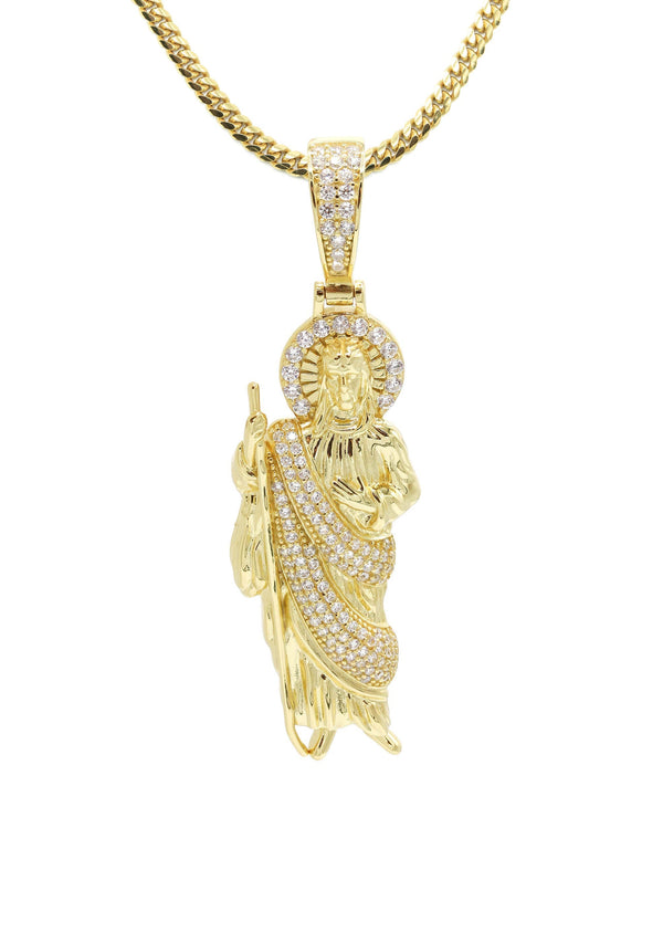 Silver Necklace - Gold St. Jude Necklace | 20.9 Grams