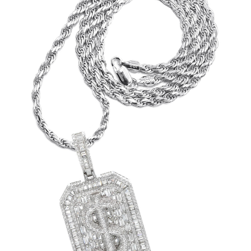 Silver Money Sign Necklace | 41 Grams