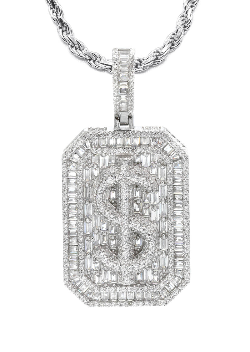 Silver Money Sign Necklace | 41 Grams