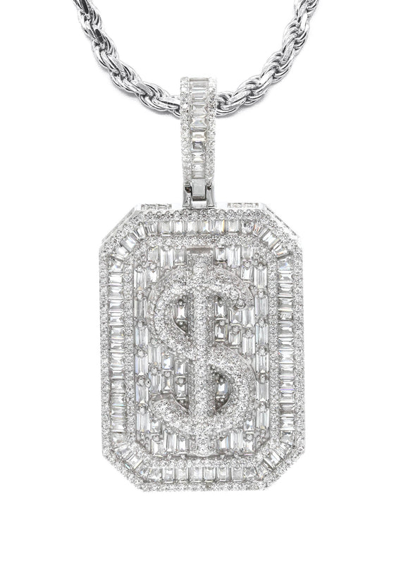 Silver Money Sign Necklace | 41 Grams