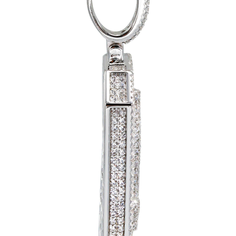 Silver Pendant - Silver Baguette Money Sign Dog Tag Pendant | Appx 16.6 Grams