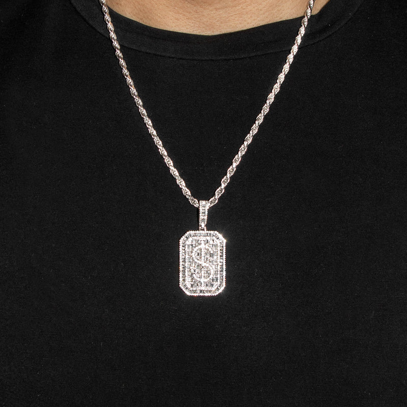 Silver Money Sign Necklace | 41 Grams