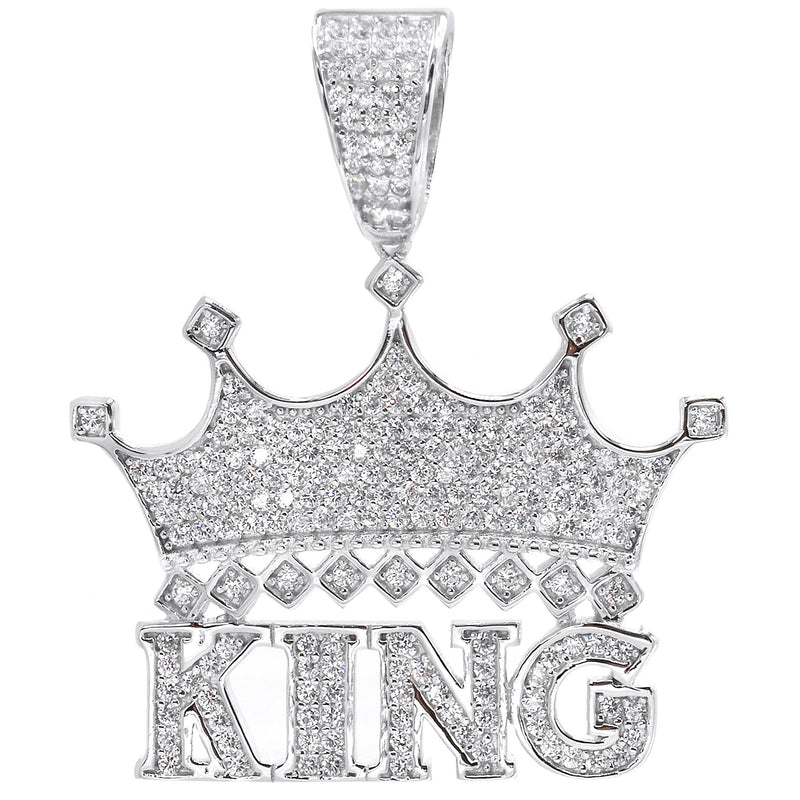 Silver Pendant - Silver Crown King Pendant | Appx 4.4 Grams