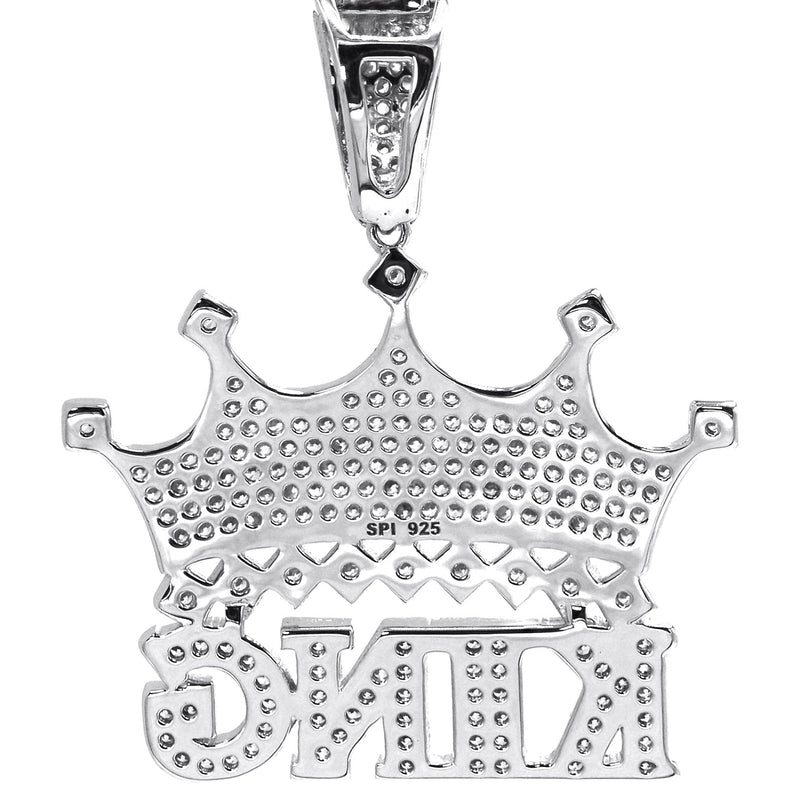 Silver Pendant - Silver Crown King Pendant | Appx 4.4 Grams