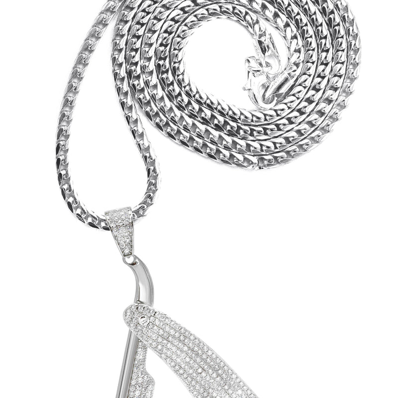 Silver Barber Razor Necklace | 21 Grams