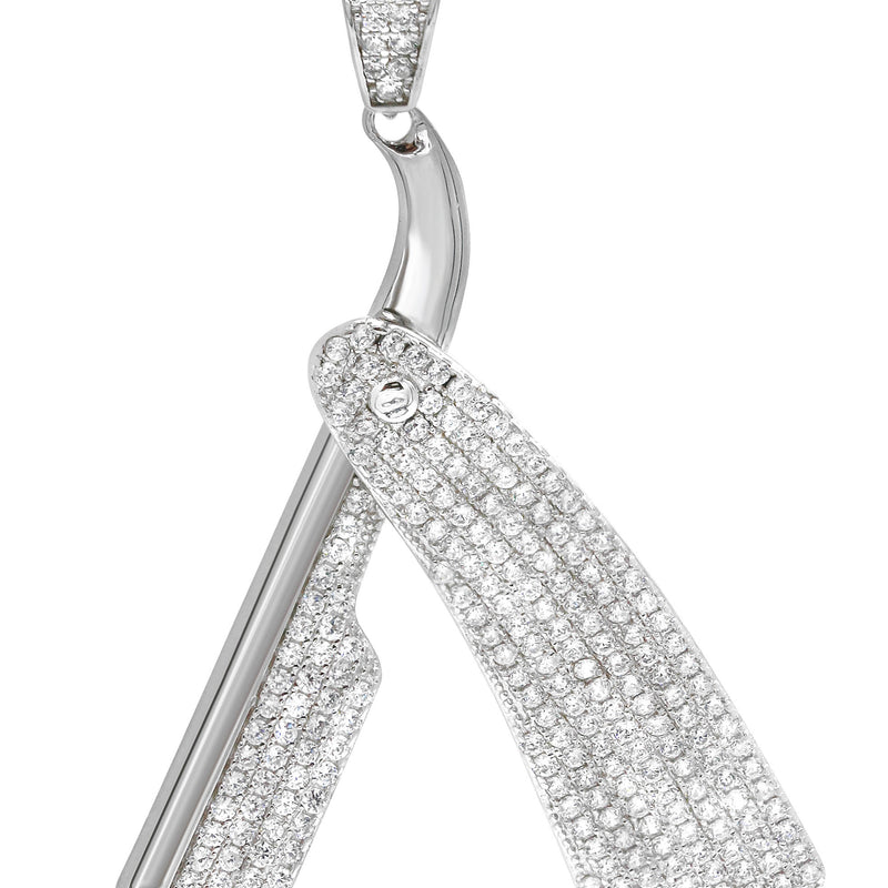 Silver Pendant - Silver Barber Razor Pendant | Appx 6.8 Grams