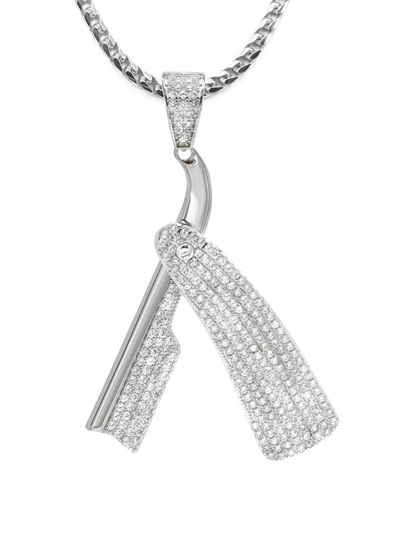 Silver Barber Razor Necklace | 21 Grams