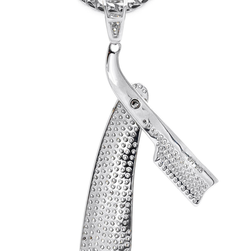 Silver Barber Razor Necklace | 21 Grams