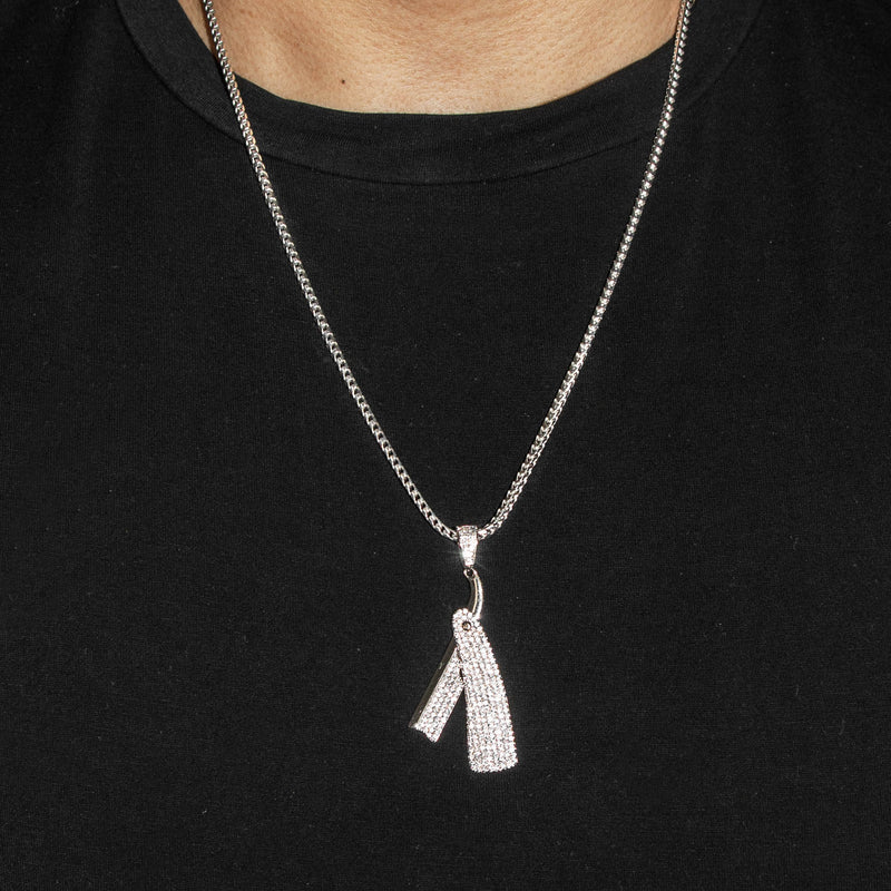 Silver Barber Razor Necklace | 21 Grams