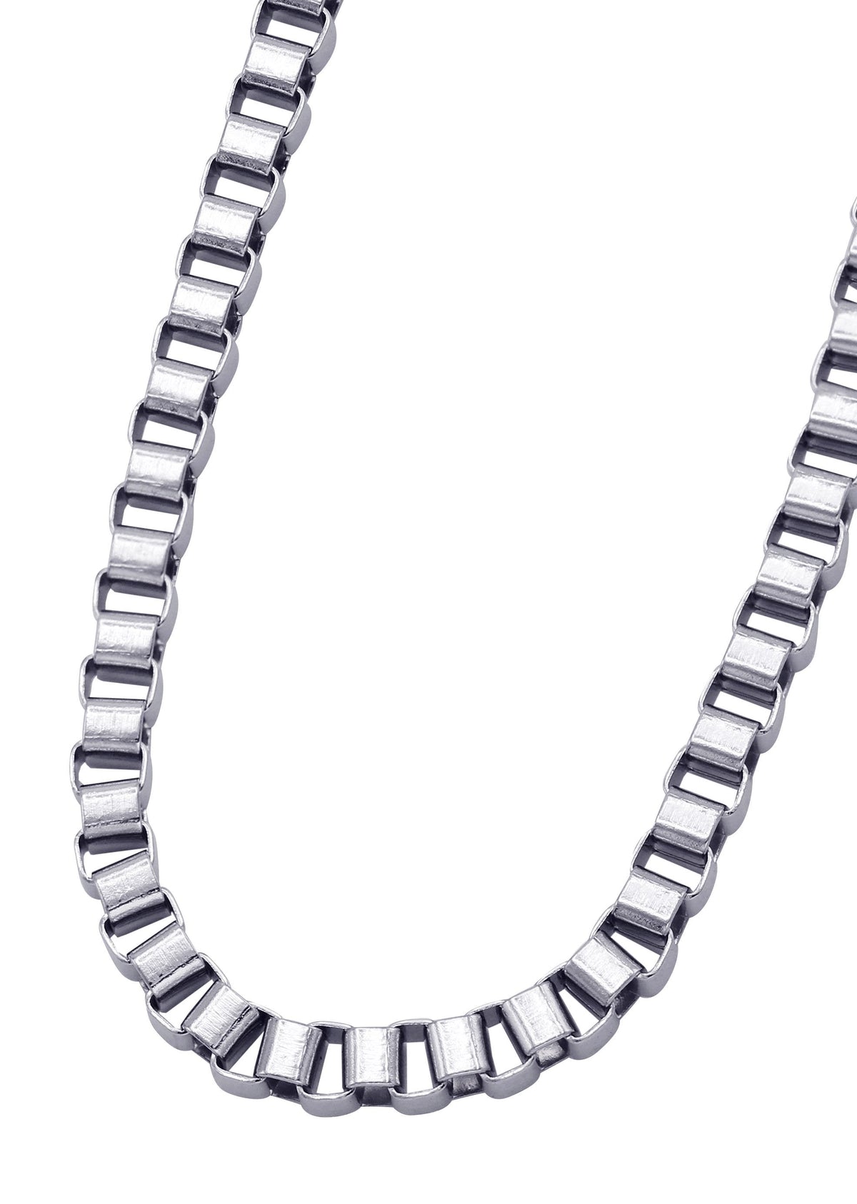 White Gold Plated Box Chain