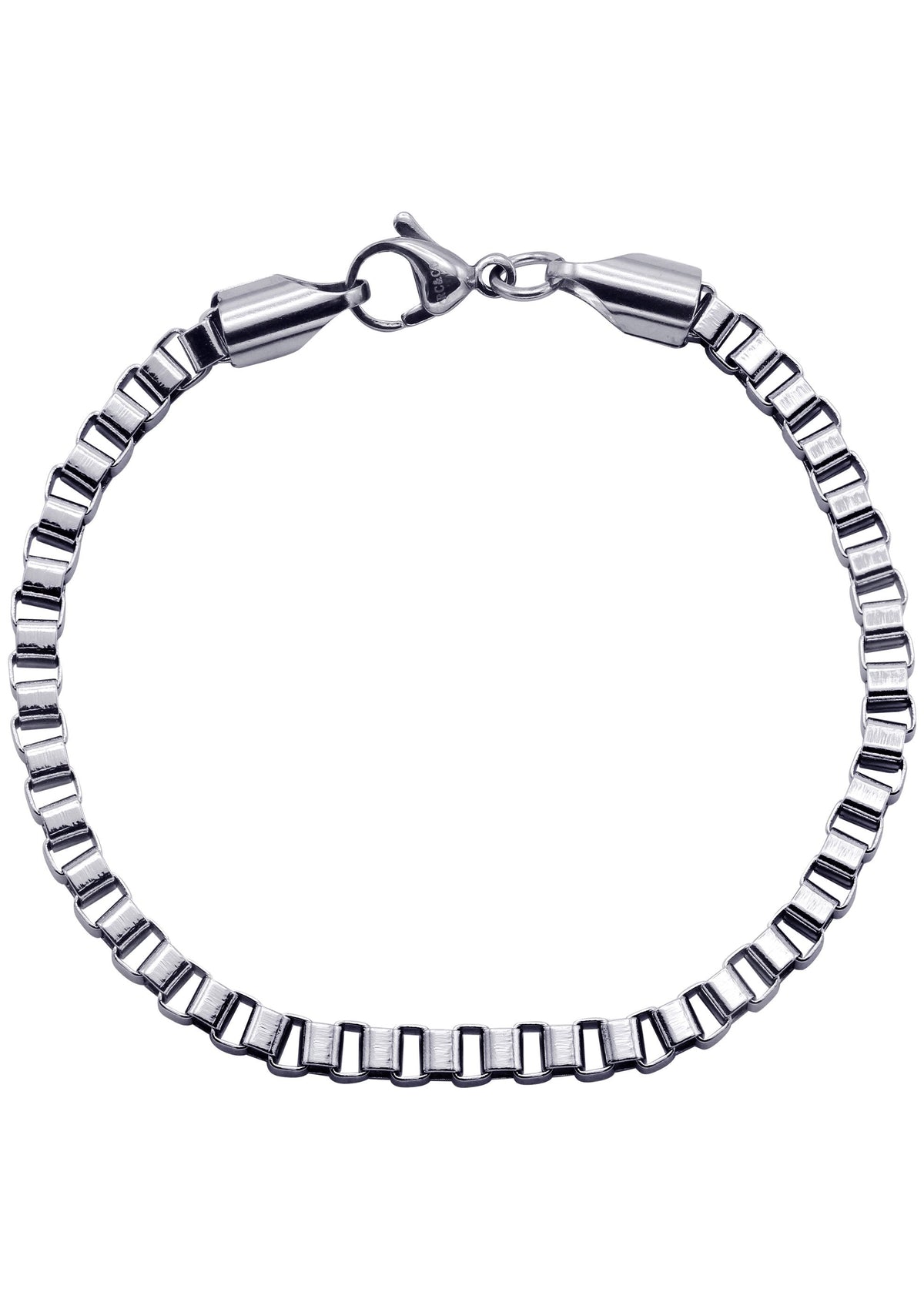 White Gold Plated Box Bracelet