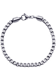 White Gold Plated Box Bracelet