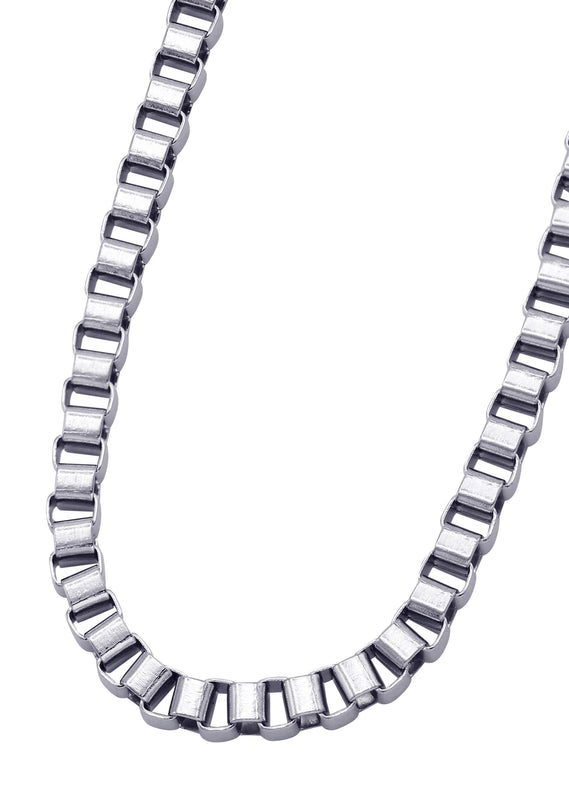 White Gold Plated Box Chain