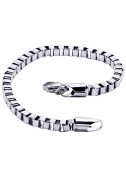White Gold Plated Box Bracelet