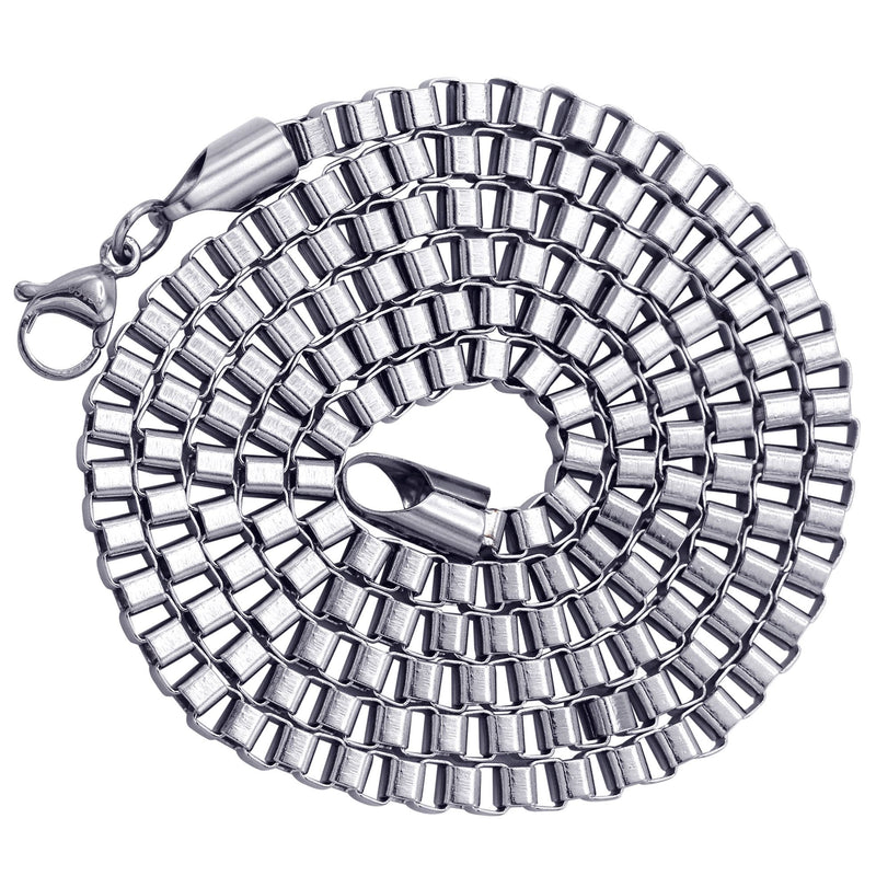 White Gold Plated Box Chain