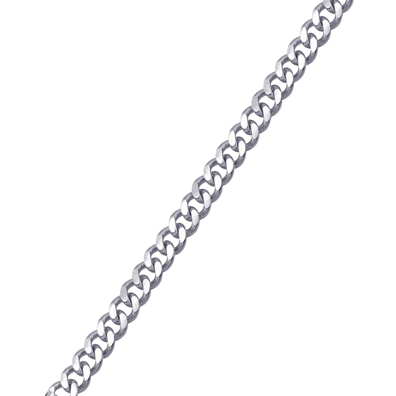 White Gold Plated Cuban Curb Bracelet