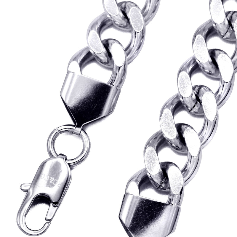 White Gold Plated Mens Cuban Curb Chain