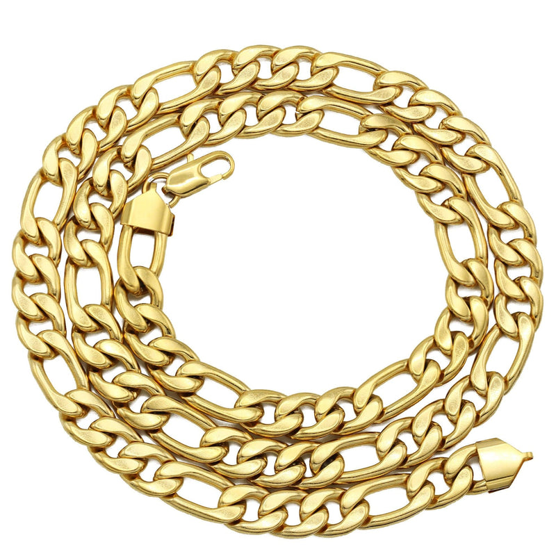 Gold Plated Mens Figaro Chain
