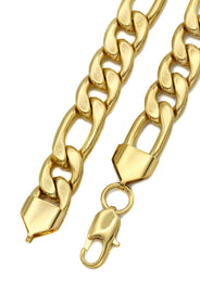 Gold Plated Mens Figaro Chain