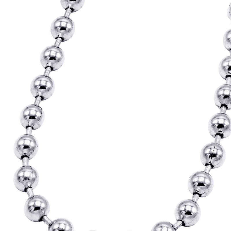 White Gold Plated Mens Dog Tag Chain