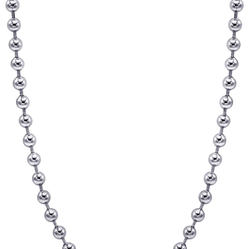 White Gold Plated Mens Dog Tag Chain