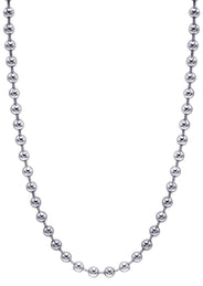 White Gold Plated Mens Dog Tag Chain