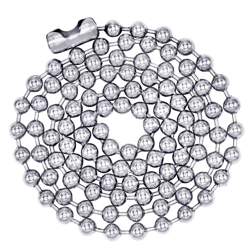 White Gold Plated Mens Dog Tag Chain