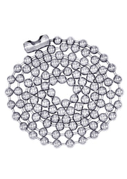 White Gold Plated Mens Dog Tag Chain