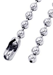 White Gold Plated Mens Dog Tag Chain