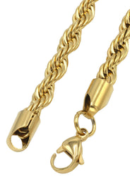 Gold Plated Mens Chain Solid Rope