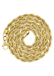 Gold Plated Mens Chain Solid Rope