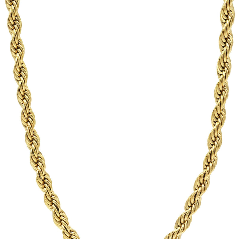 Gold Plated Mens Chain Solid Rope