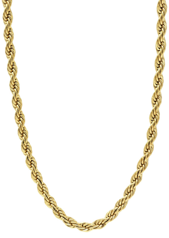 Gold Plated Mens Chain Solid Rope