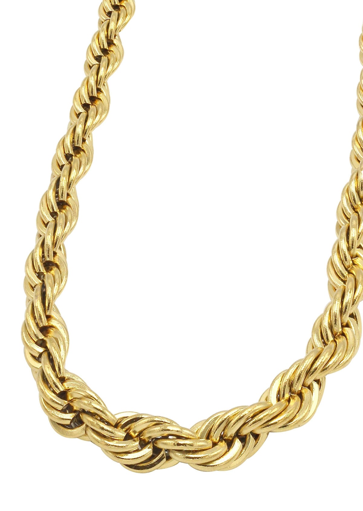 Gold Plated Mens Chain Solid Rope