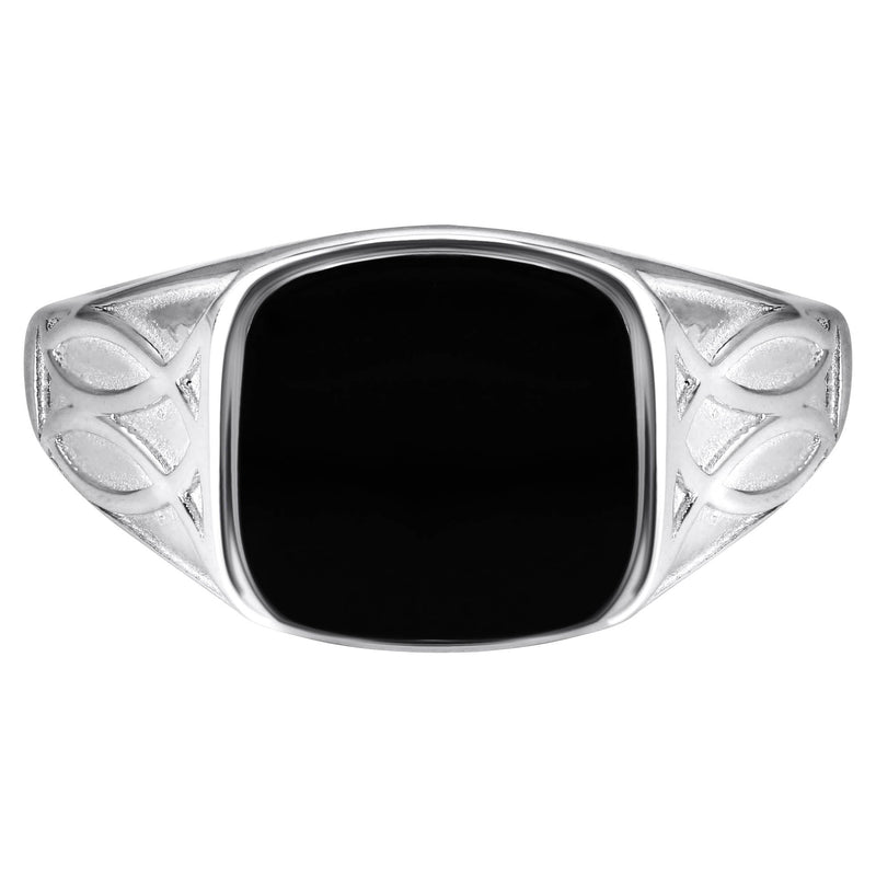 Mens Silver Onyx Signet Ring | Appx 5.3 Grams