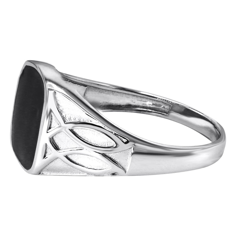Mens Silver Onyx Signet Ring | Appx 5.3 Grams