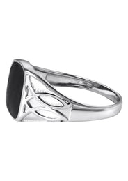 Mens Silver Onyx Signet Ring | Appx 5.3 Grams