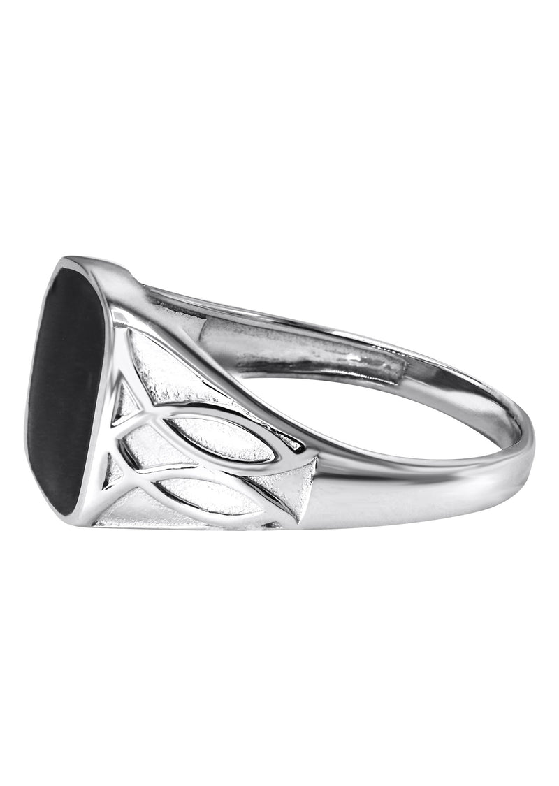 Mens Silver Onyx Signet Ring | Appx 5.3 Grams