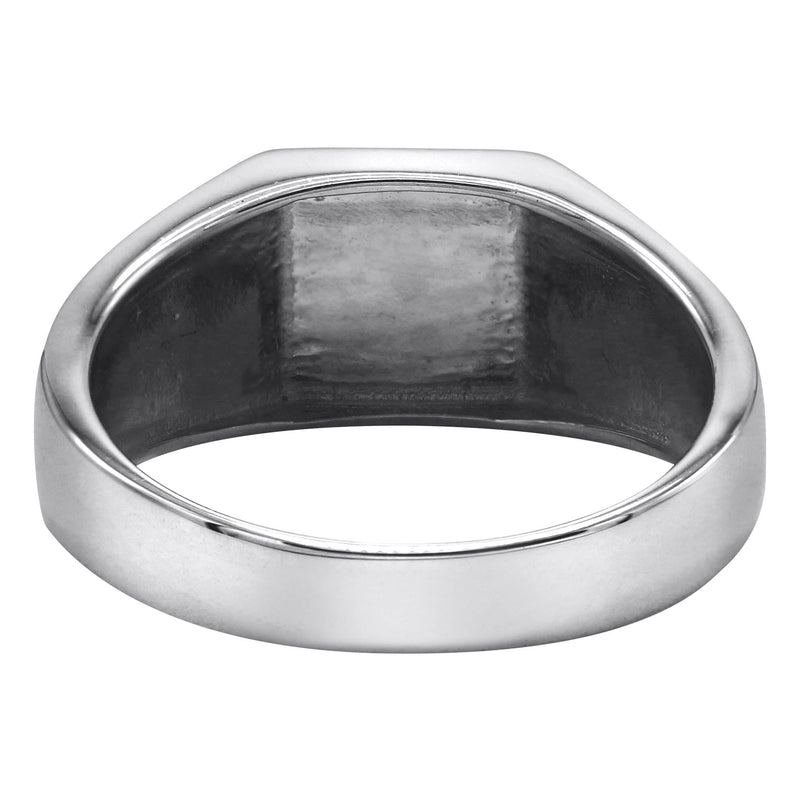 Mens Silver Signet Onyx Ring | Appx 5.4 Grams