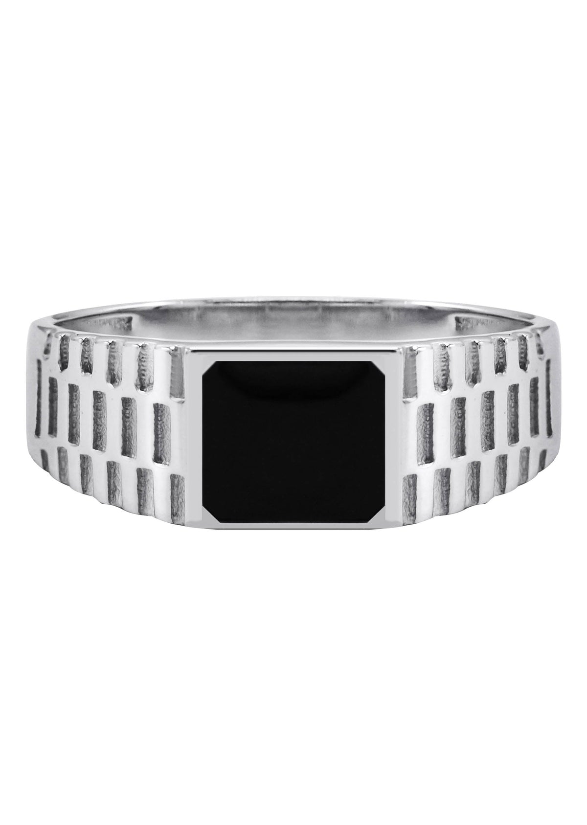 Mens Silver Onyx Ring | Appx 3.9 Grams